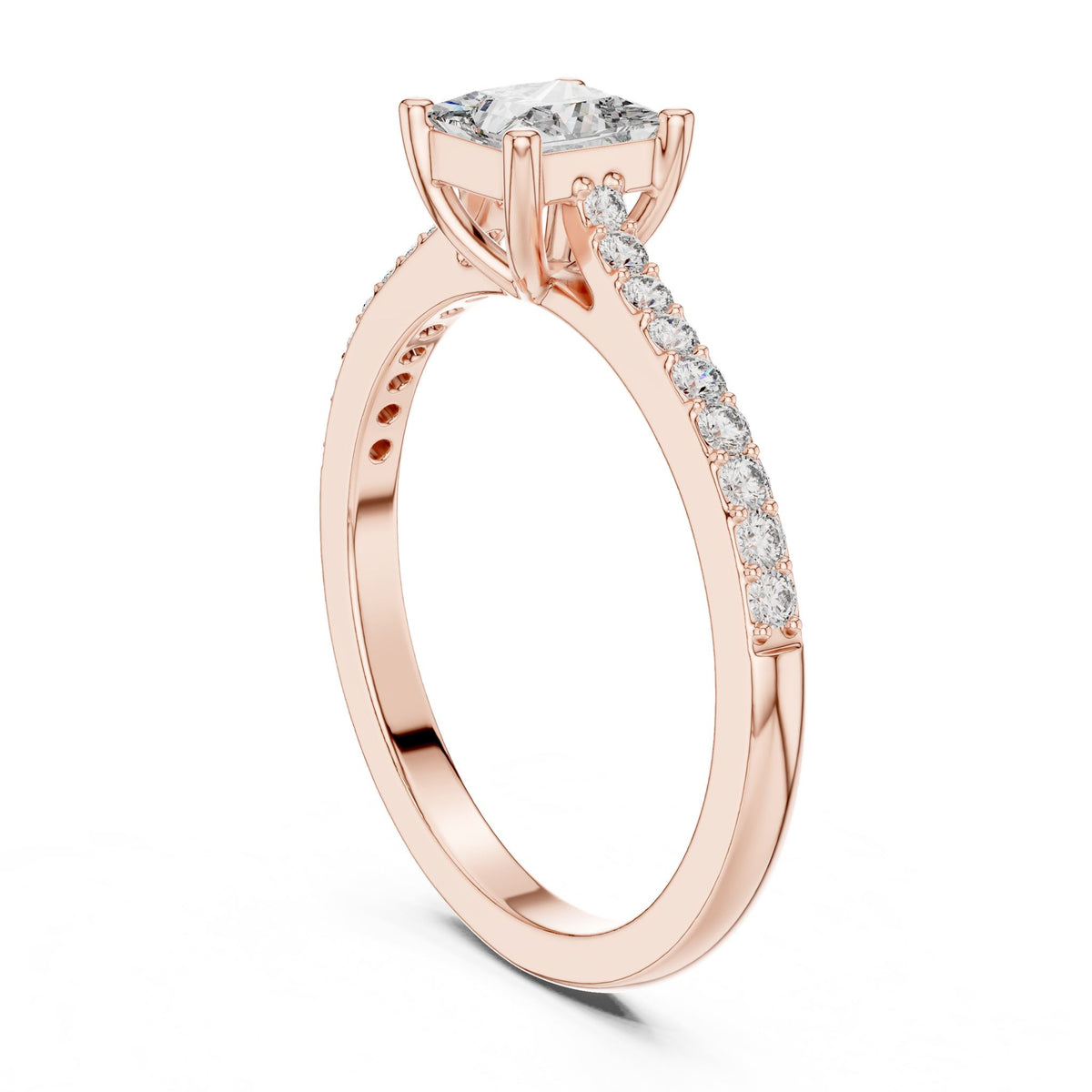 Princess Accented Lab Grown Diamond Engagement Ring