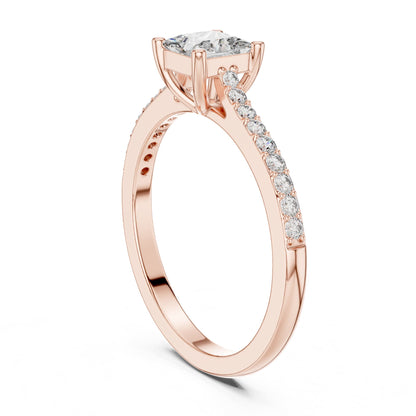 Princess Accented Lab Grown Diamond Engagement Ring
