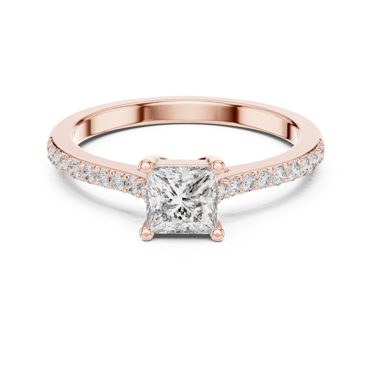 Princess Accented Lab Grown Diamond Engagement Ring