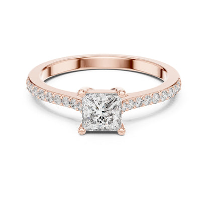 Princess Accented Lab Grown Diamond Engagement Ring