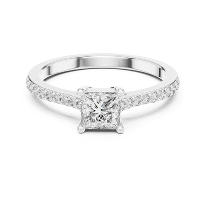 Princess Accented Lab Grown Diamond Engagement Ring