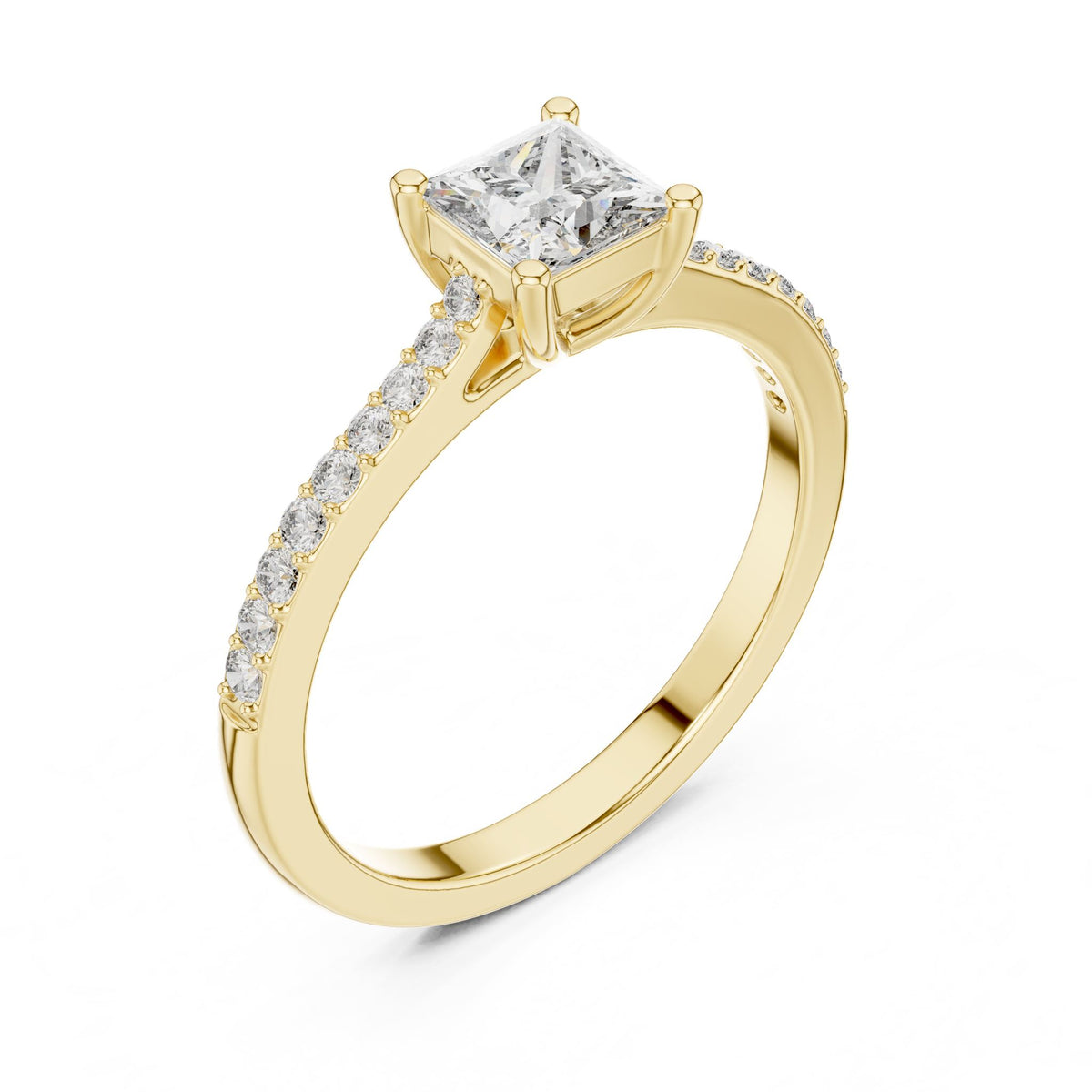 Princess Accented Lab Grown Diamond Engagement Ring