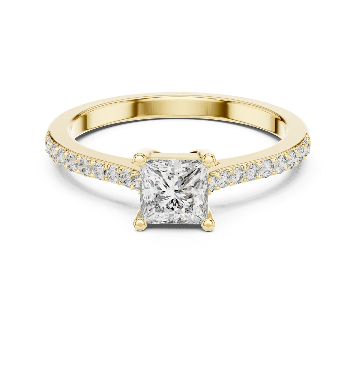 Princess Accented Lab Grown Diamond Engagement Ring