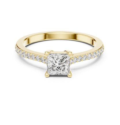 Princess Accented Lab Grown Diamond Engagement Ring