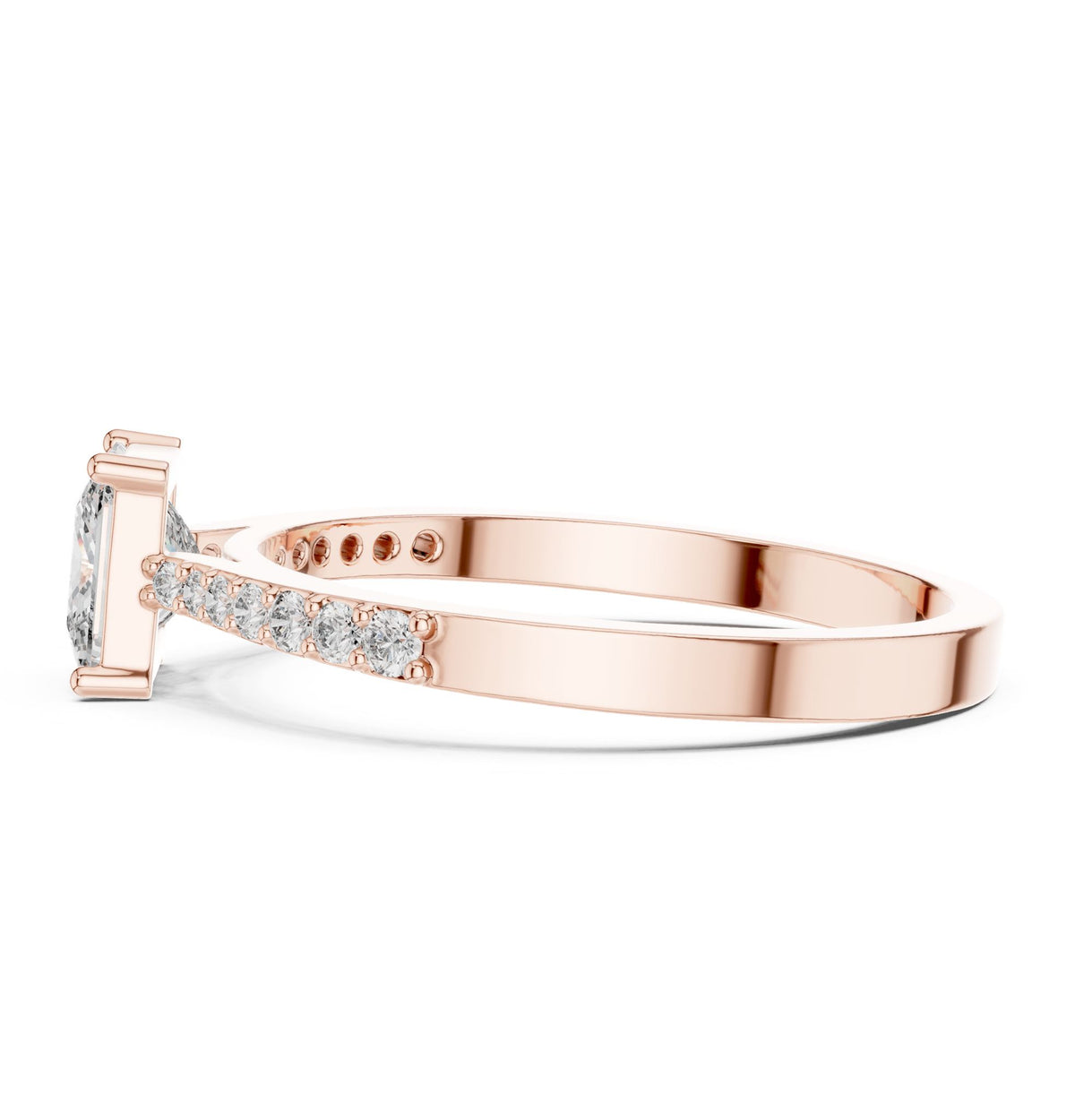 Princess Accented Lab Grown Diamond Engagement Ring