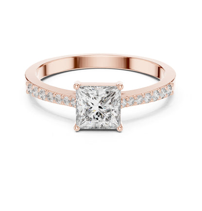 Princess Accented Lab Grown Diamond Engagement Ring