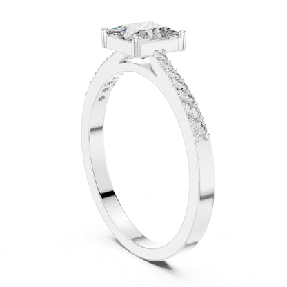 Princess Accented Lab Grown Diamond Engagement Ring