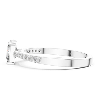 Princess Accented Lab Grown Diamond Engagement Ring