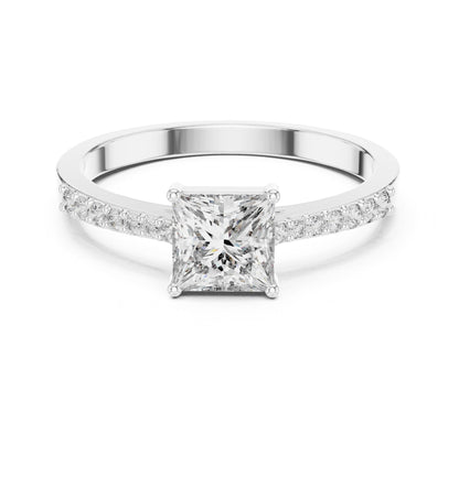 Princess Accented Lab Grown Diamond Engagement Ring