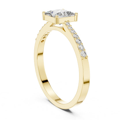 Princess Accented Lab Grown Diamond Engagement Ring