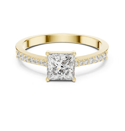 Princess Accented Lab Grown Diamond Engagement Ring