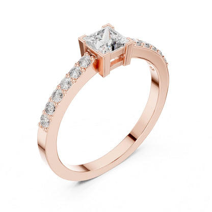 Princess Accented Lab Grown Diamond Engagement Ring