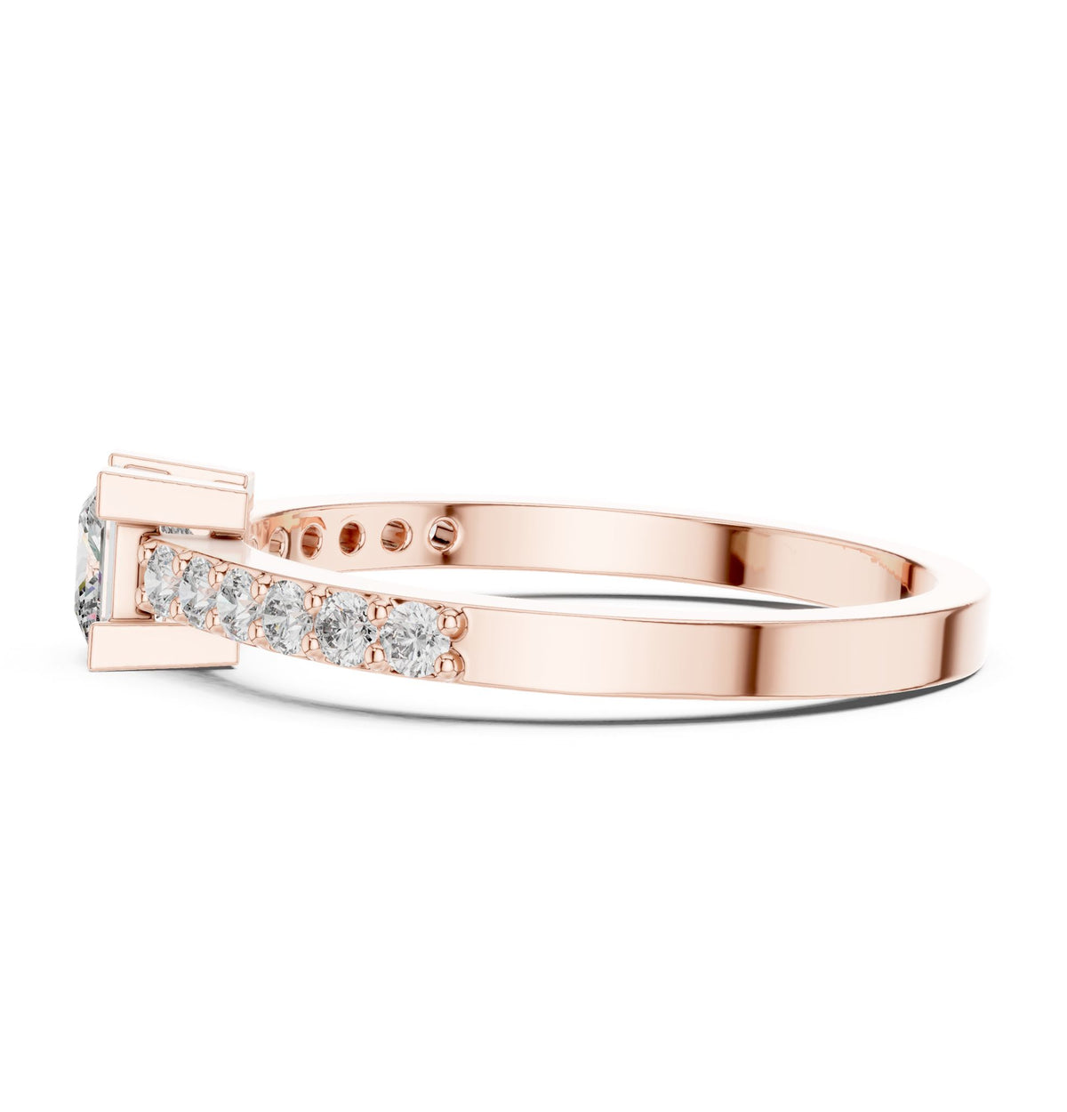 Princess Accented Lab Grown Diamond Engagement Ring