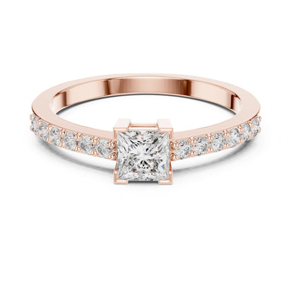 Princess Accented Lab Grown Diamond Engagement Ring