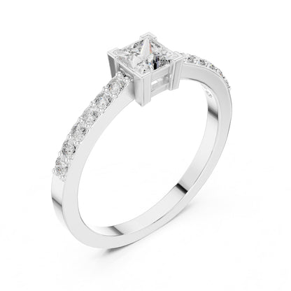 Princess Accented Lab Grown Diamond Engagement Ring