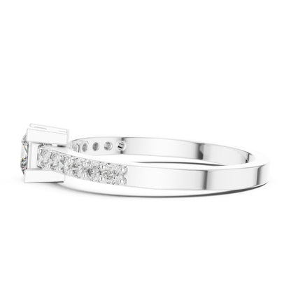 Princess Accented Lab Grown Diamond Engagement Ring
