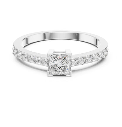 Princess Accented Lab Grown Diamond Engagement Ring