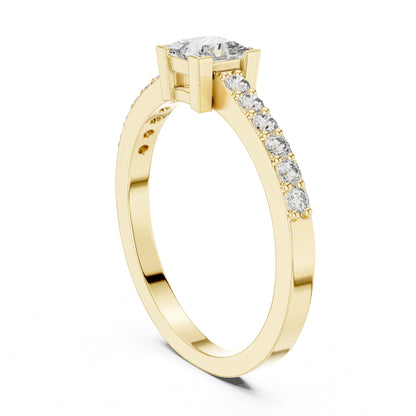 Princess Accented Lab Grown Diamond Engagement Ring