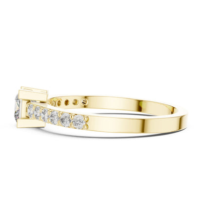 Princess Accented Lab Grown Diamond Engagement Ring