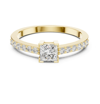 Princess Accented Lab Grown Diamond Engagement Ring