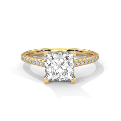 Princess Accented Lab Grown Diamond Engagement Ring