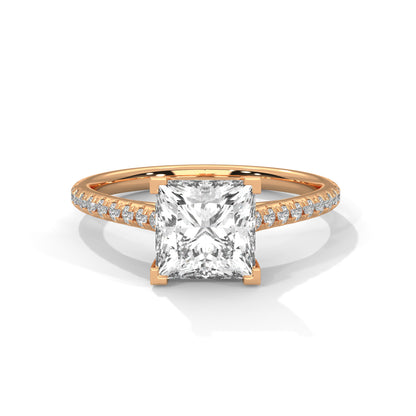 Princess Accented Lab Grown Diamond Engagement Ring