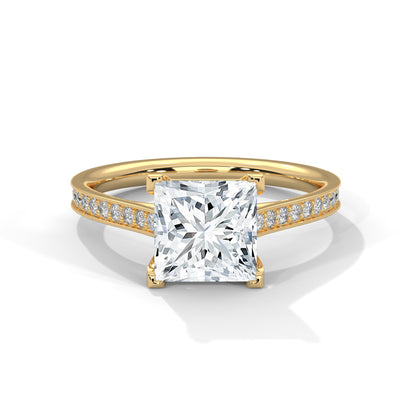 Princess Accented Lab Grown Diamond Engagement Ring