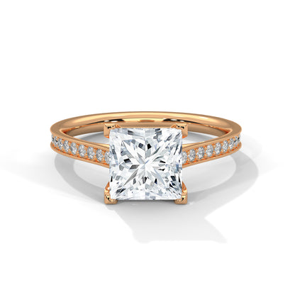 Princess Accented Lab Grown Diamond Engagement Ring