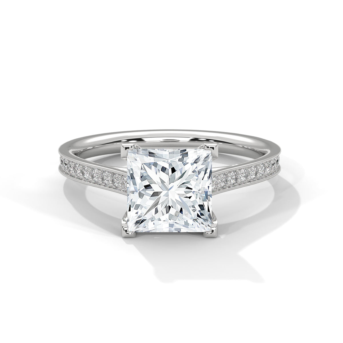 Princess Accented Lab Grown Diamond Engagement Ring