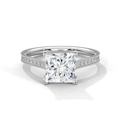 Princess Accented Lab Grown Diamond Engagement Ring