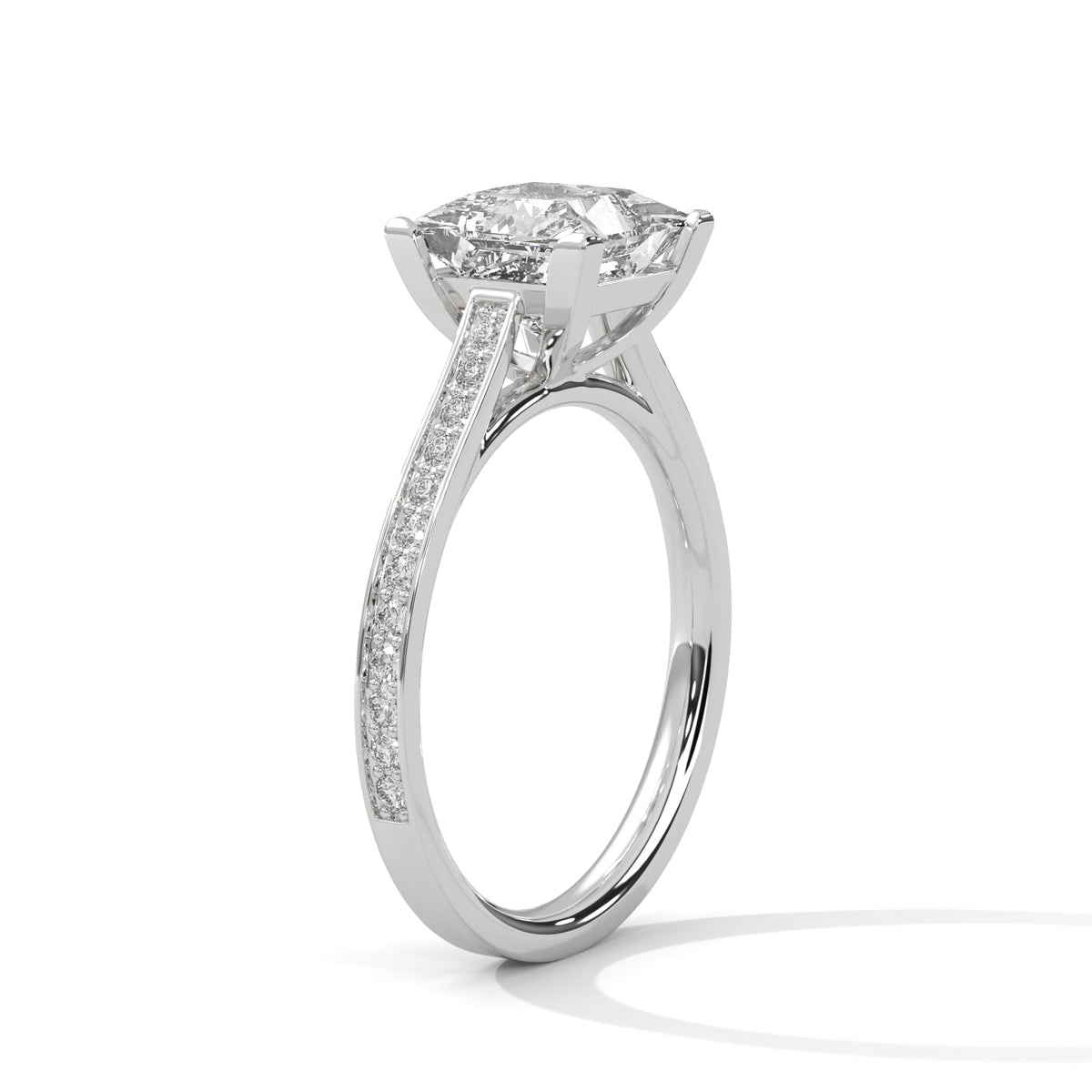 Princess Accented Lab Grown Diamond Engagement Ring