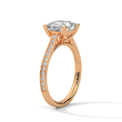 Princess Accented Lab Grown Diamond Engagement Ring
