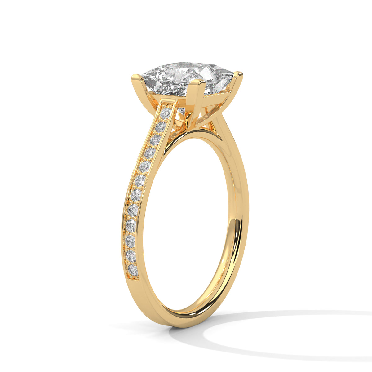 Princess Accented Lab Grown Diamond Engagement Ring