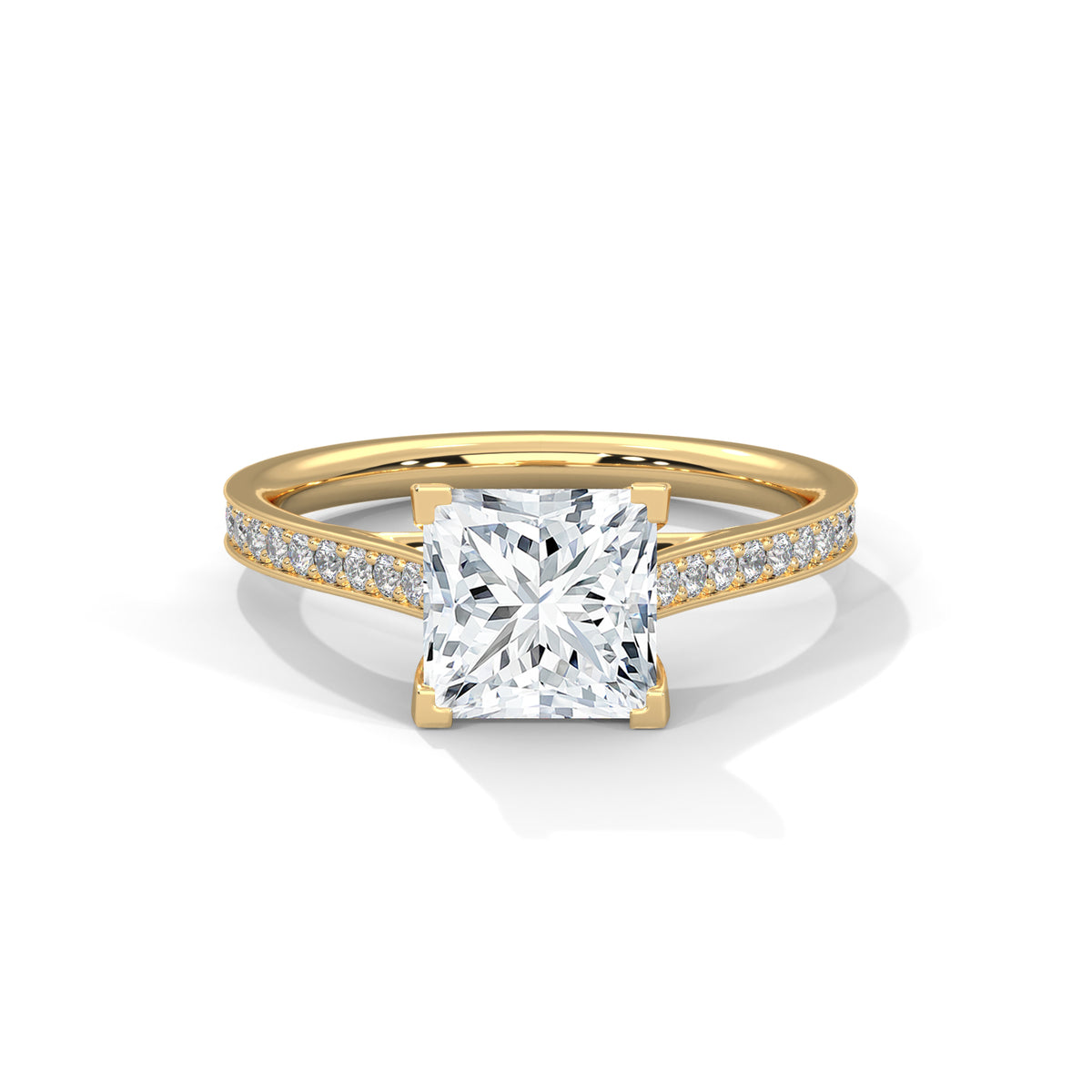 Princess Accented Lab Grown Diamond Engagement Ring
