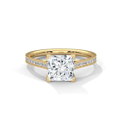 Princess Accented Lab Grown Diamond Engagement Ring