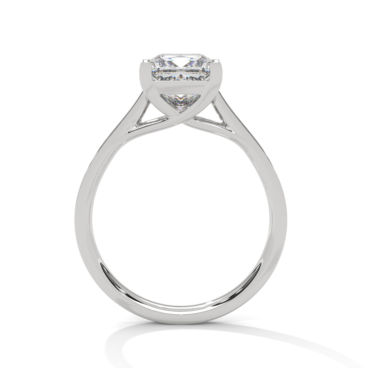 Princess Accented Lab Grown Diamond Engagement Ring