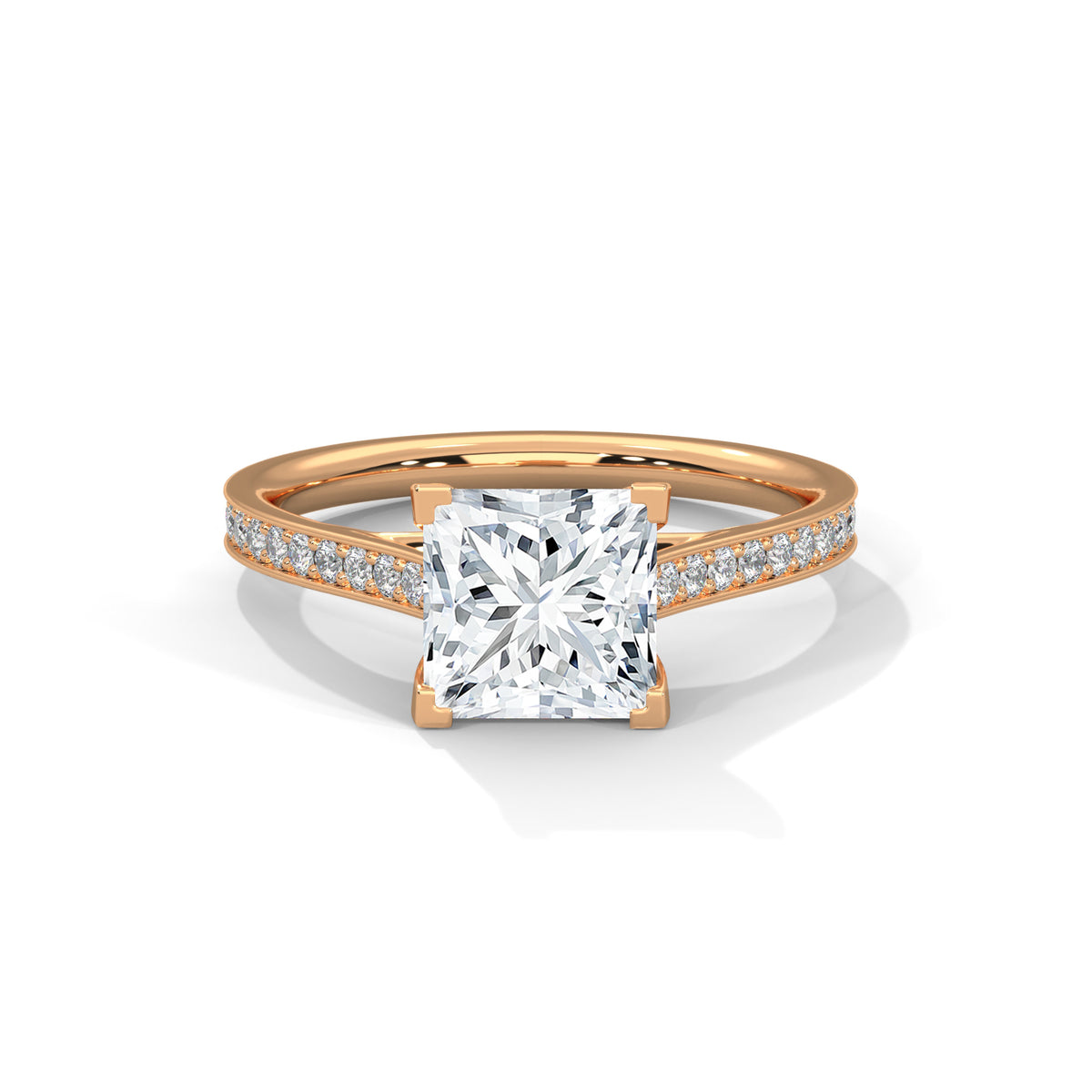 Princess Accented Lab Grown Diamond Engagement Ring
