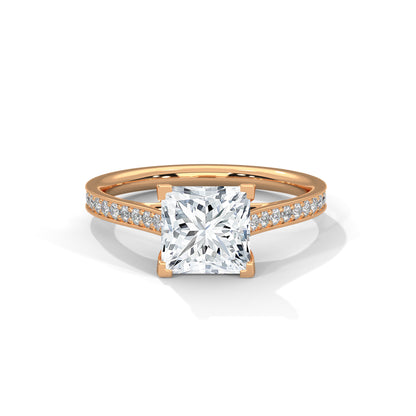 Princess Accented Lab Grown Diamond Engagement Ring