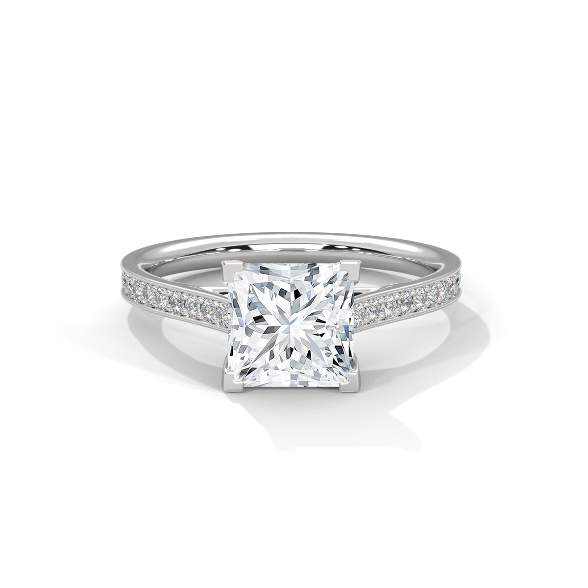Princess Accented Lab Grown Diamond Engagement Ring