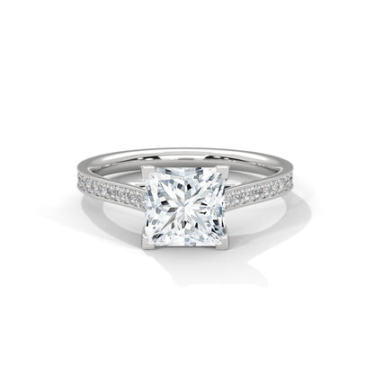 Princess Accented Lab Grown Diamond Engagement Ring