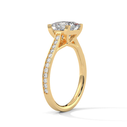 Princess Accented Lab Grown Diamond Engagement Ring