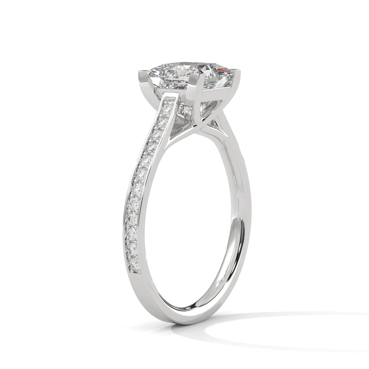 Princess Accented Lab Grown Diamond Engagement Ring