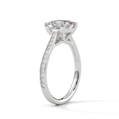 Princess Accented Lab Grown Diamond Engagement Ring