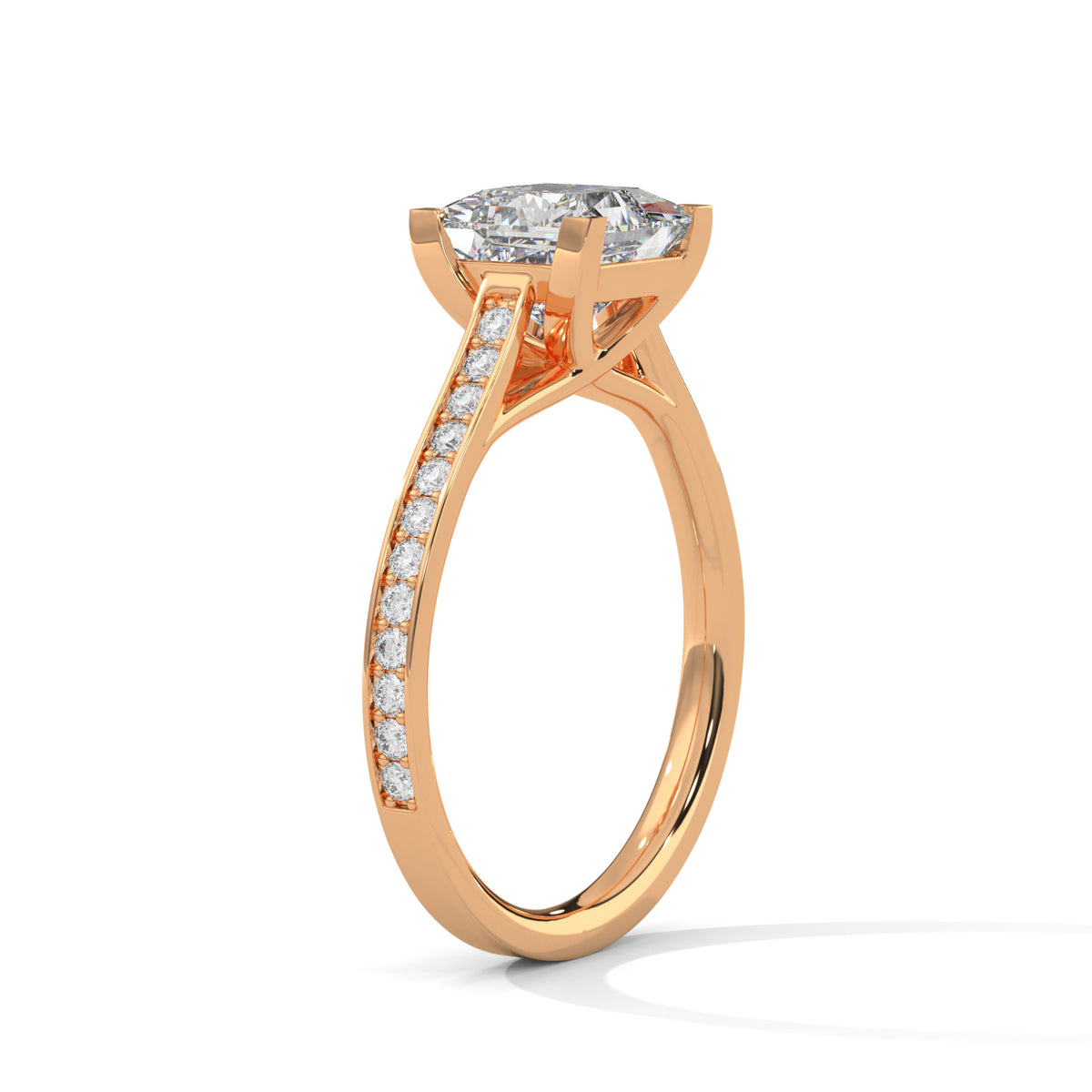 Princess Accented Lab Grown Diamond Engagement Ring