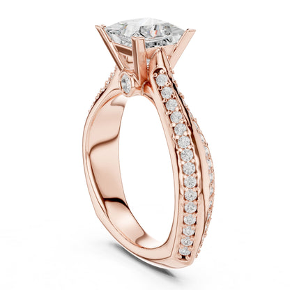 Princess Accented Lab Grown Diamond Engagement Ring