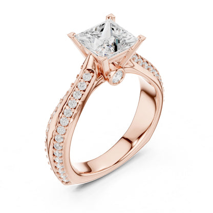 Princess Accented Lab Grown Diamond Engagement Ring