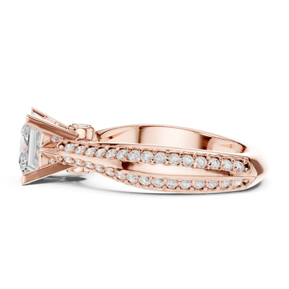 Princess Accented Lab Grown Diamond Engagement Ring