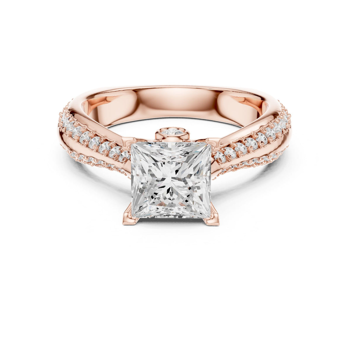 Princess Accented Lab Grown Diamond Engagement Ring