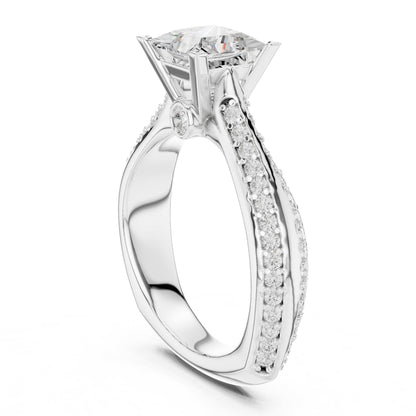 Princess Accented Lab Grown Diamond Engagement Ring