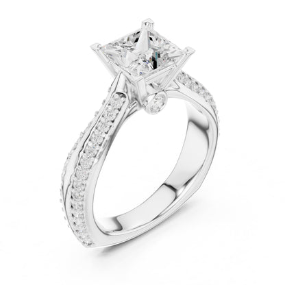 Princess Accented Lab Grown Diamond Engagement Ring